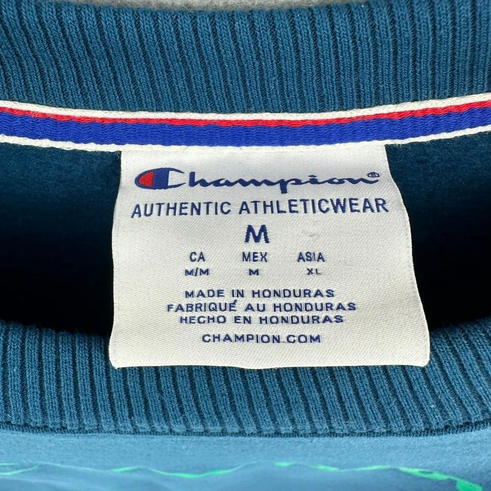 Champion‎ Powerblend Fleece Feel Sweatshirt Pullover Teal SZ M NWT Baggy Loose